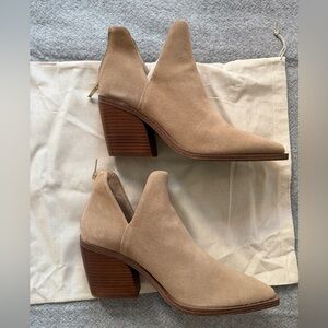 Vince Camuto Beige Suede Ankle Booties